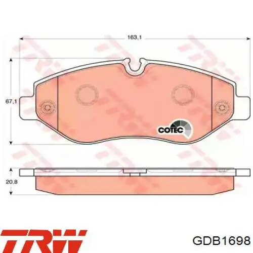 Comprar GDB1698 TRW Pastillas delanteras de freno
