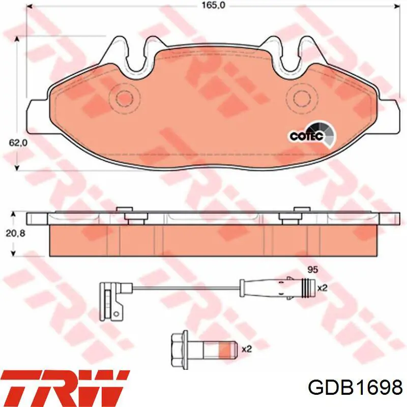 GDB1698 TRW Pastillas delanteras