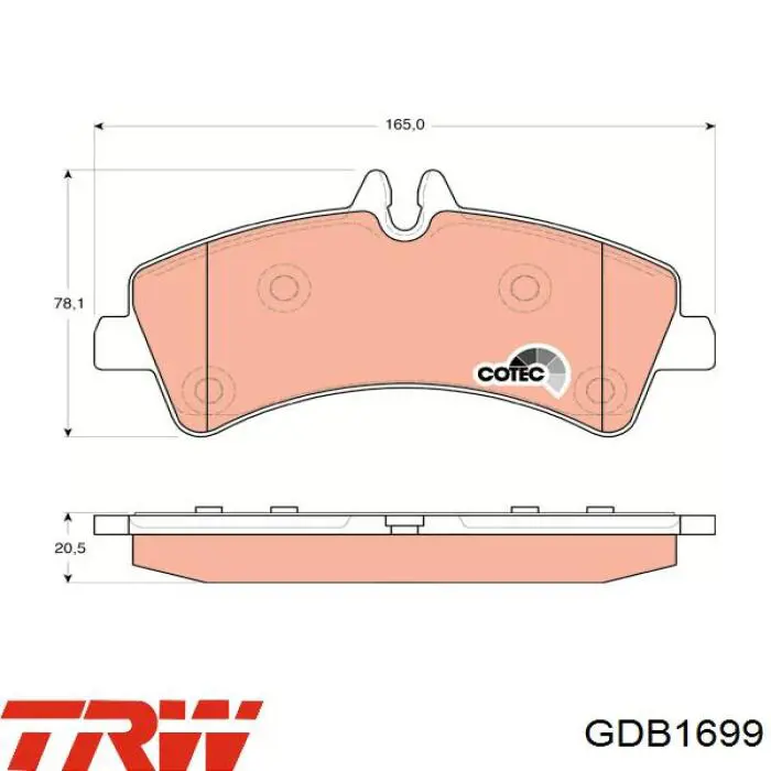 Comprar GDB1699 TRW Pastillas de freno traseras