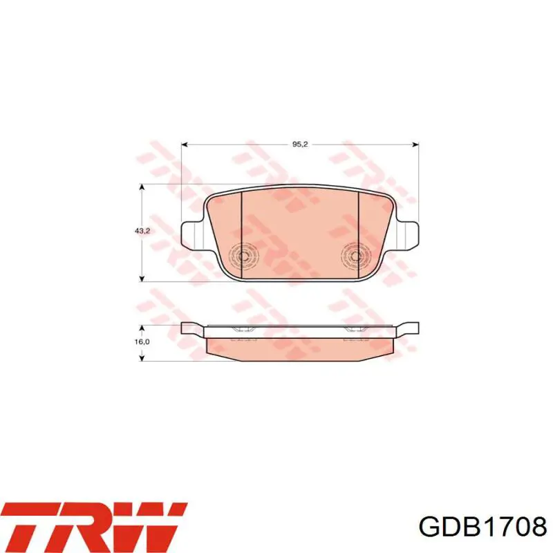 Comprar GDB1708 TRW Pastillas de freno traseras