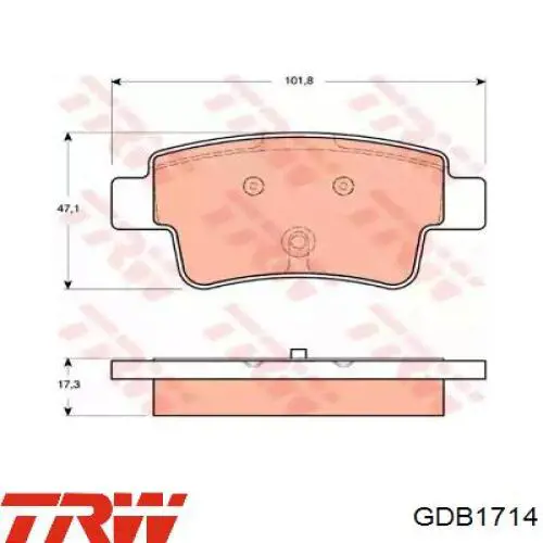 Pastillas traseras de freno TRW GDB1714 precio, desde 35,11 EUR