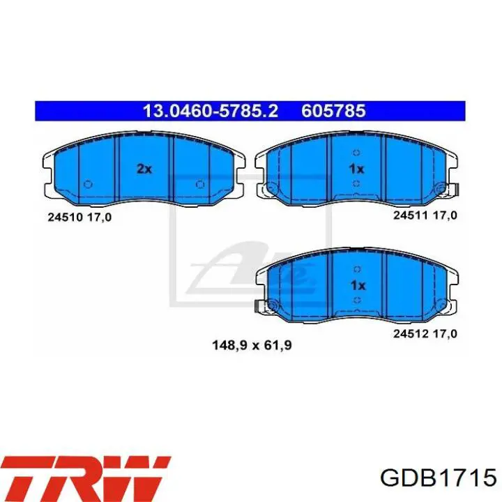 GDB1715 TRW Pastillas delanteras