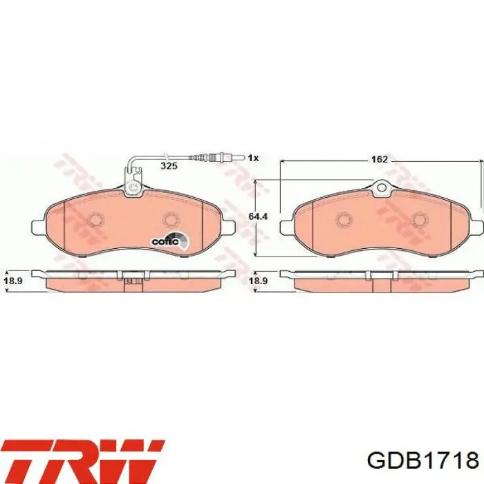 Comprar GDB1718 TRW Pastillas delanteras de freno