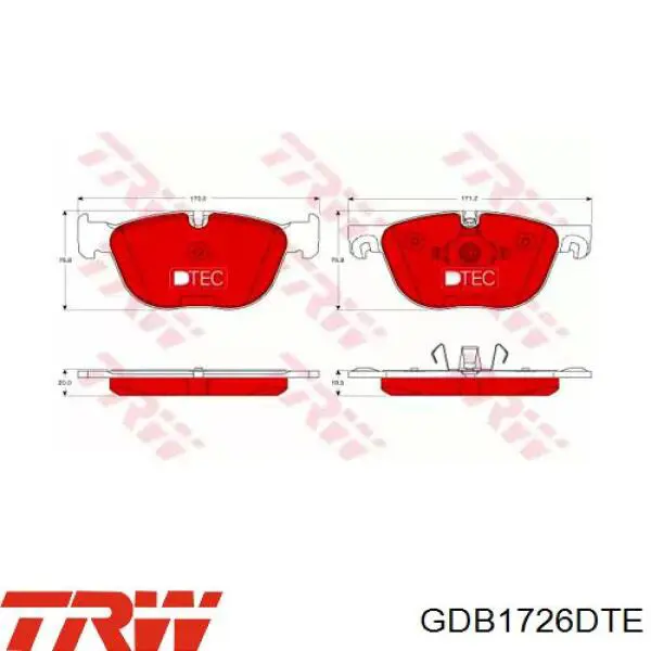 Pastillas de freno delanteras TRW GDB1726DTE