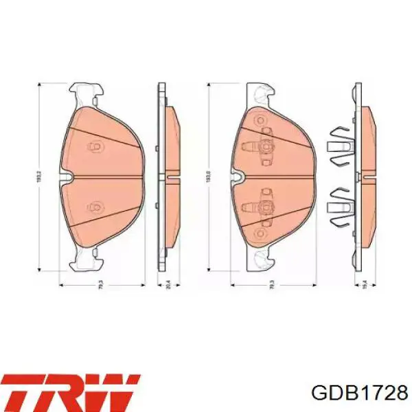 GDB1728 TRW Pastillas delanteras