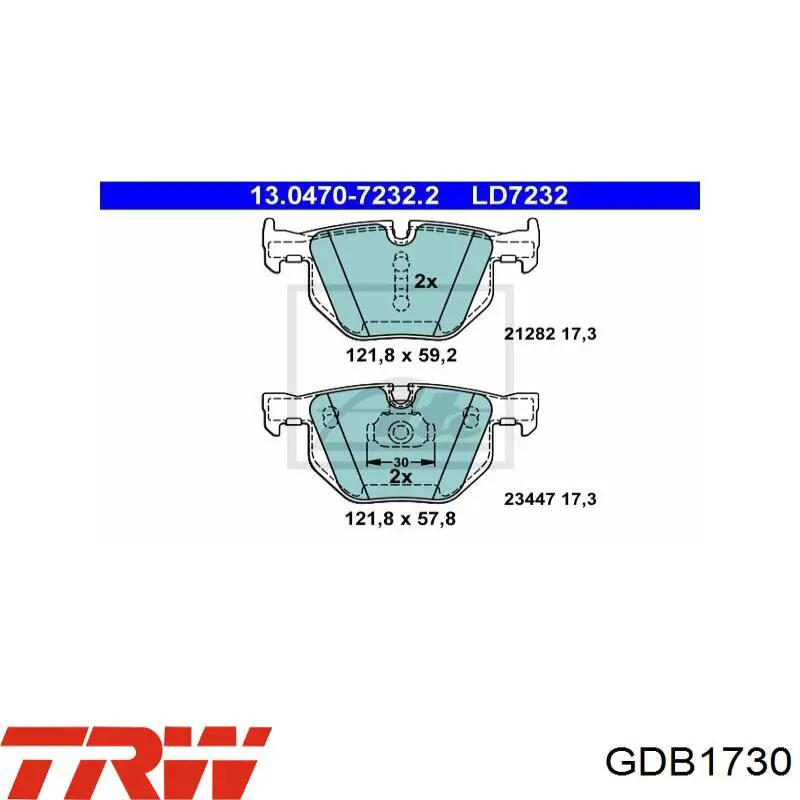 Pastillas traseras de freno TRW GDB1730 precio, desde 31,66 EUR