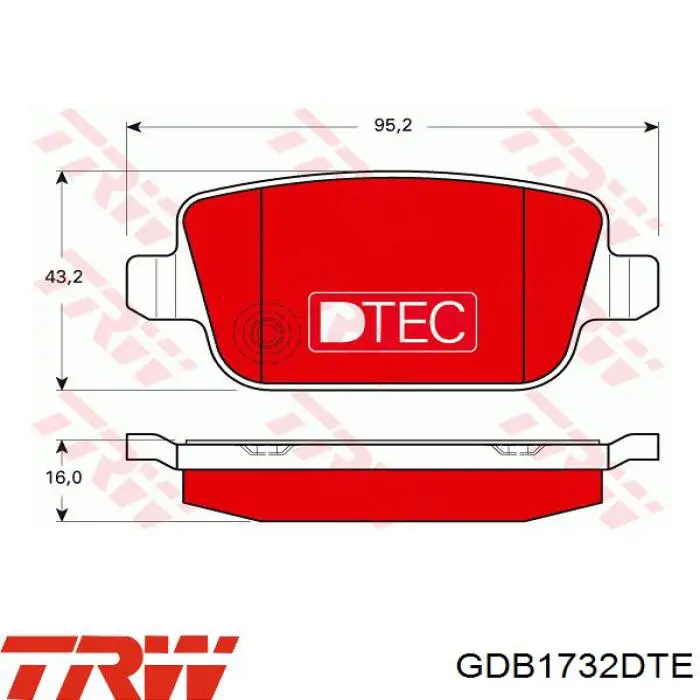 Comprar GDB1732DTE TRW Pastillas de freno traseras