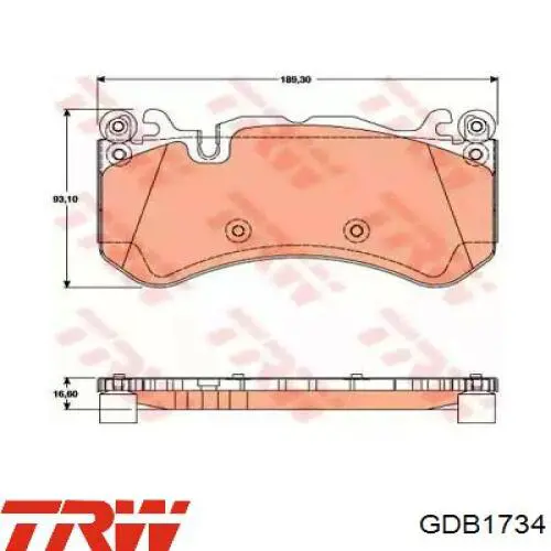 Comprar GDB1734 TRW Pastillas delanteras de freno