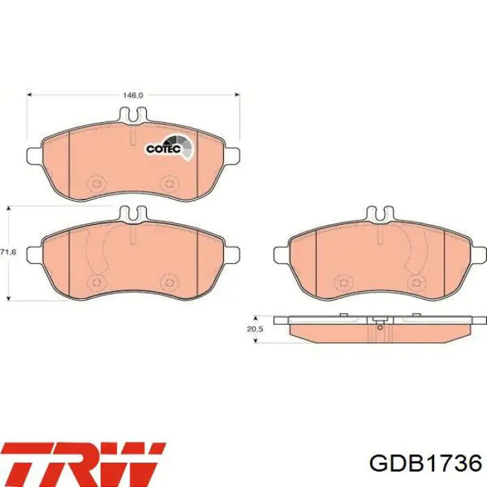 Comprar GDB1736 TRW Pastillas delanteras de freno