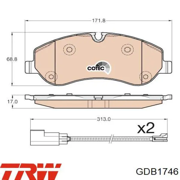 Comprar GDB1746 TRW Pastillas delanteras de freno
