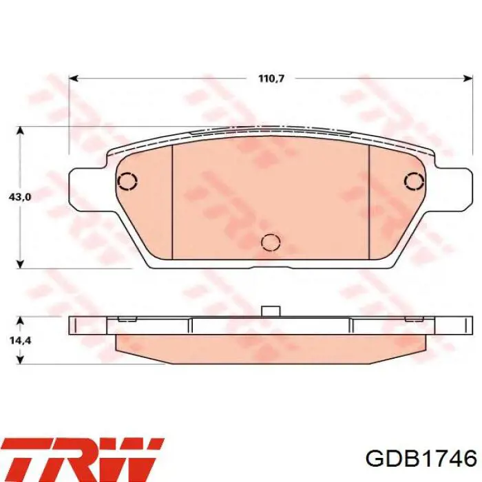Pastillas de freno GDB1746 TRW