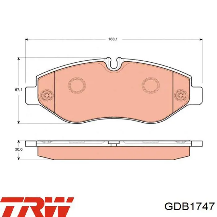 Pastillas de freno GDB1747 TRW
