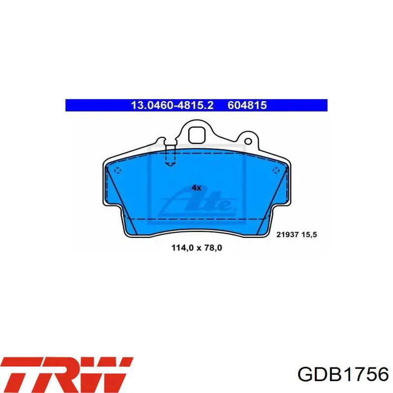 GDB1756 TRW pastillas de freno delanteras