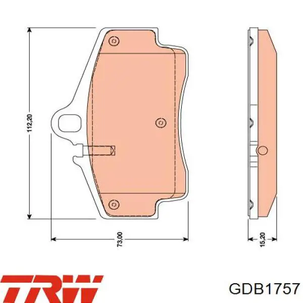 GDB1757 TRW pastillas de freno traseras