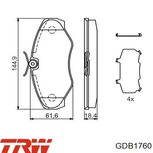 Pastillas de freno GDB1760 TRW