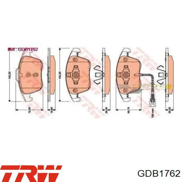 Comprar GDB1762 TRW Pastillas delanteras de freno