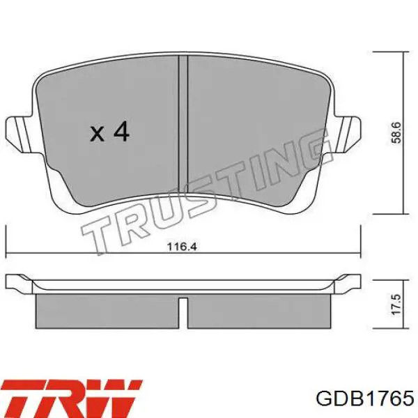 Pastillas traseras TRW GDB1765