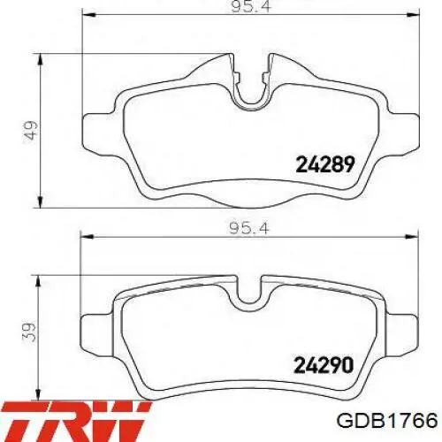 Comprar GDB1766 TRW Pastillas de freno traseras