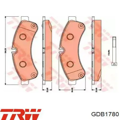 Comprar GDB1780 TRW Pastillas de freno traseras