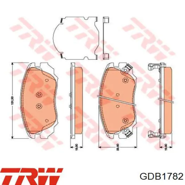 Comprar GDB1782 TRW Pastillas delanteras de freno