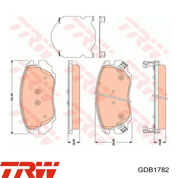 Pastillas de freno GDB1782 TRW