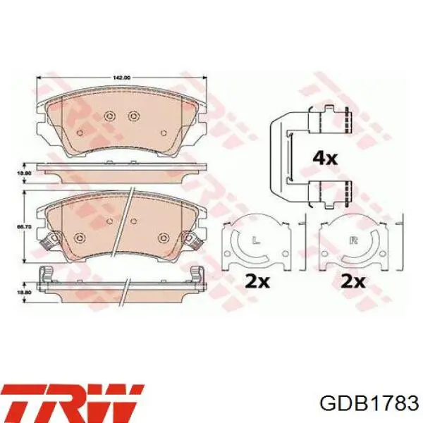 GDB1783 TRW pastillas de freno delanteras