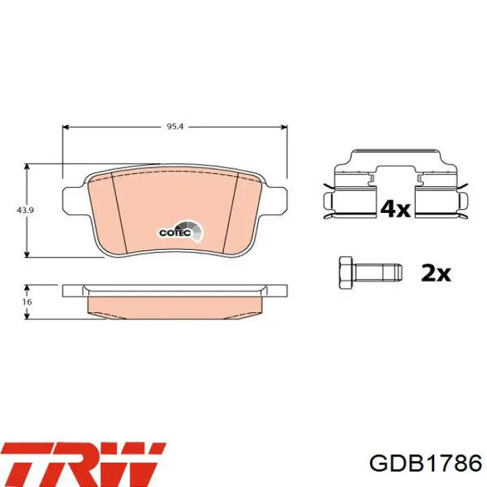 Pastillas traseras TRW GDB1786