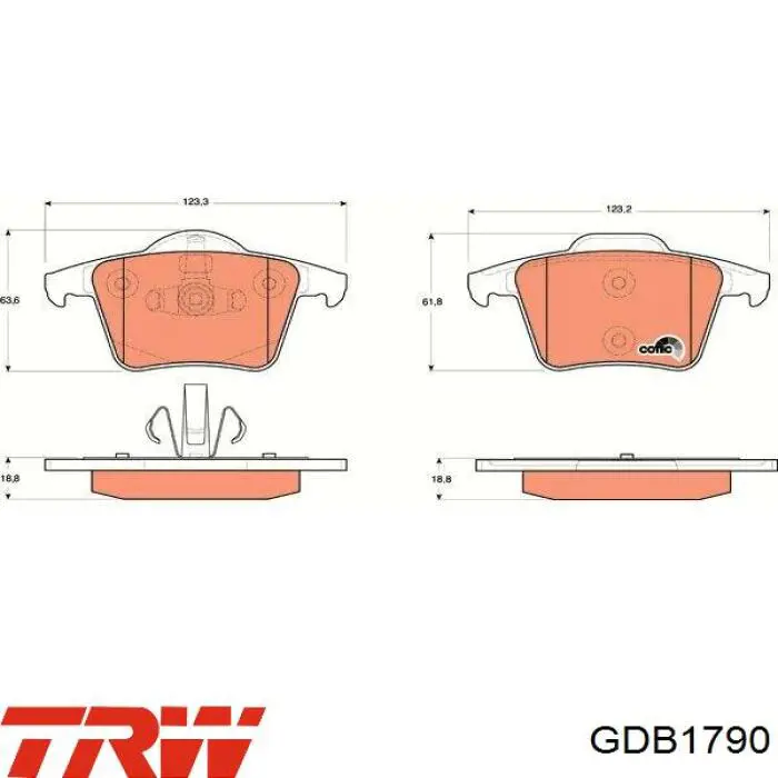 Comprar GDB1790 TRW Pastillas delanteras de freno