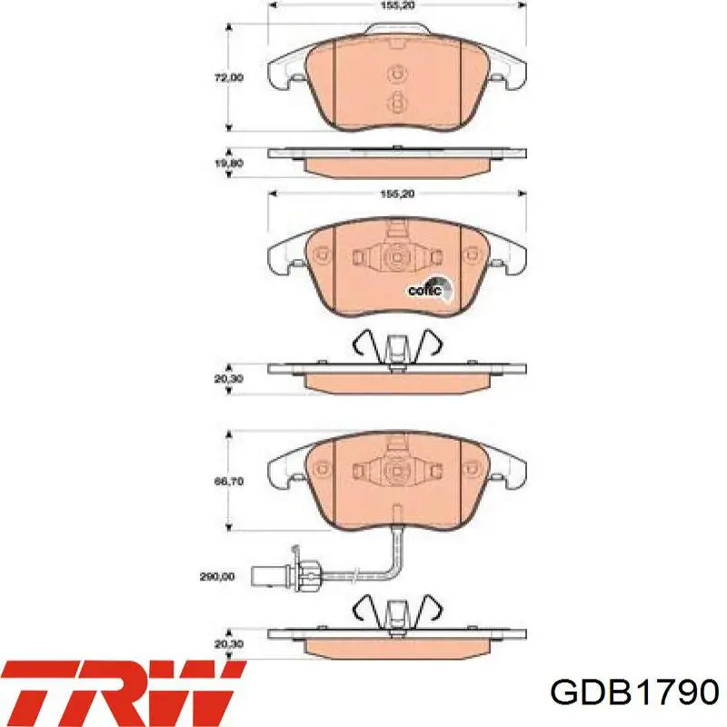Pastillas de freno GDB1790 TRW