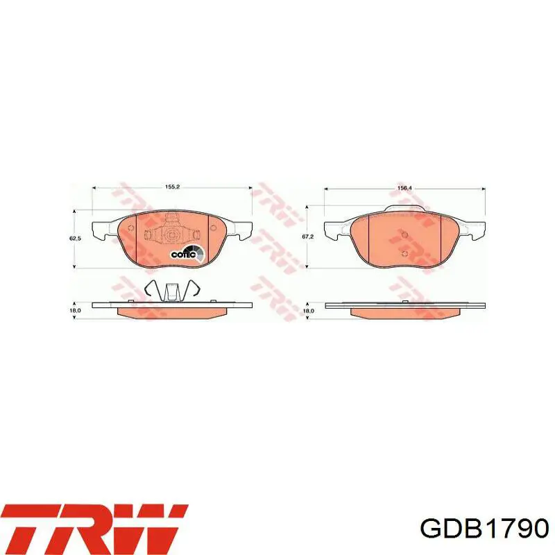 Pastillas de freno delanteras TRW GDB1790