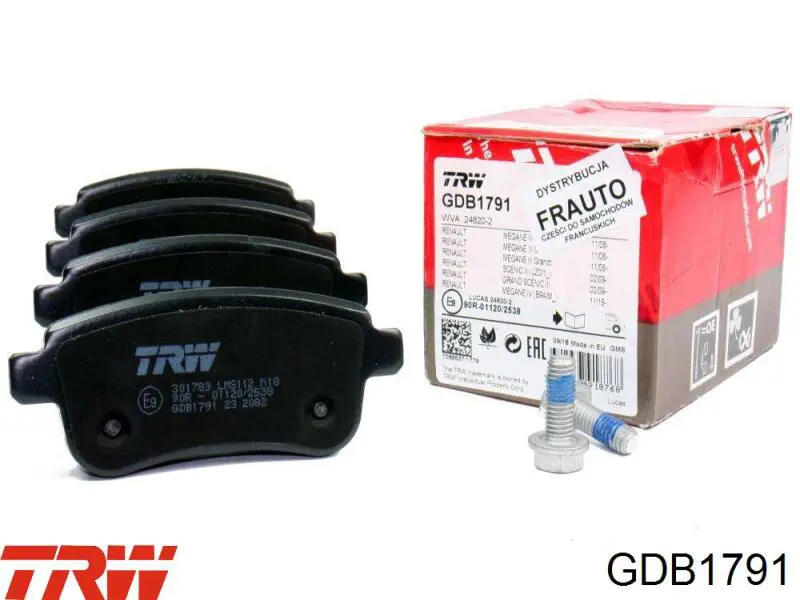 Pastillas de freno traseras GDB1791 TRW