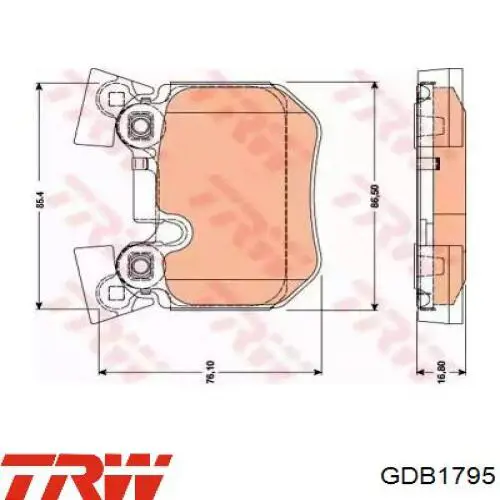 Comprar GDB1795 TRW Pastillas de freno traseras