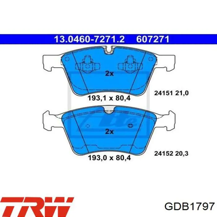 Comprar GDB1797 TRW Pastillas delanteras de freno
