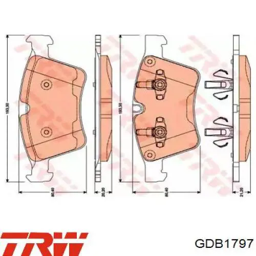 Pastillas de freno GDB1797 TRW