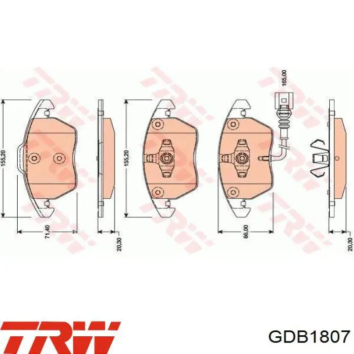 Pastillas de freno GDB1807 TRW