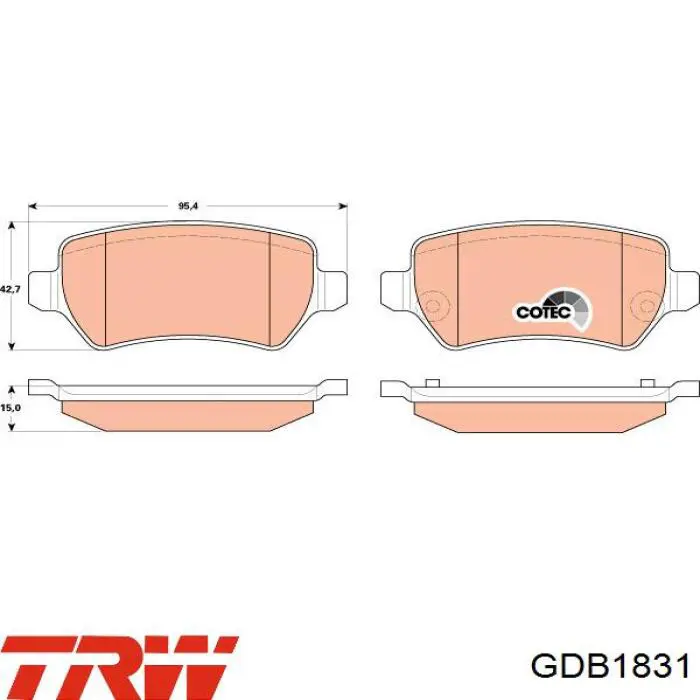 Pastillas traseras de freno TRW GDB1831 precio, desde 18,18 EUR