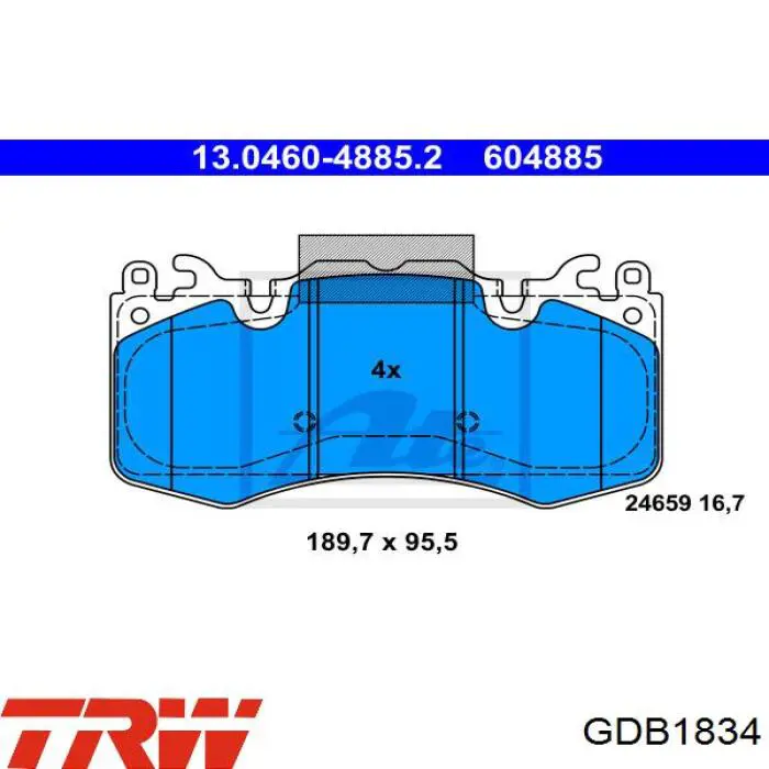 GDB1834 TRW pastillas de freno delanteras
