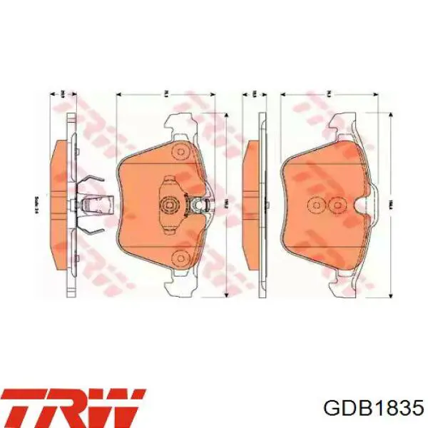Comprar GDB1835 TRW Pastillas delanteras de freno