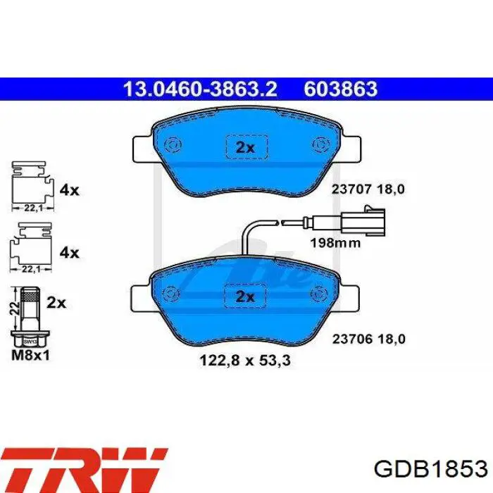 GDB1853 TRW pastillas de freno delanteras