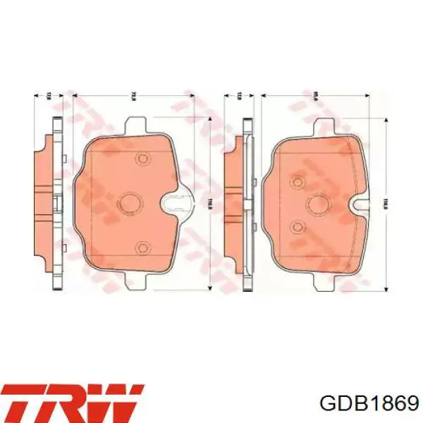 Pastillas de freno traseras GDB1869 TRW
