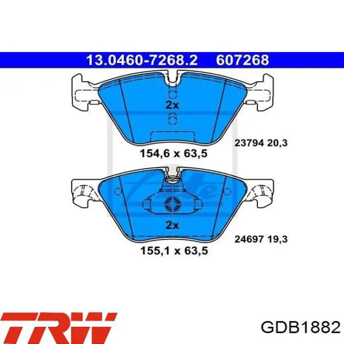 Pastillas de freno GDB1882 TRW