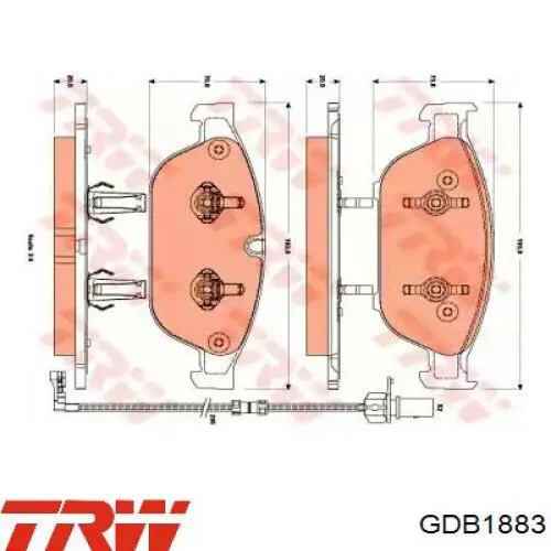 Comprar GDB1883 TRW Pastillas delanteras de freno