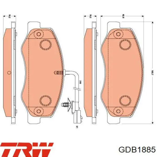 Comprar GDB1885 TRW Pastillas de freno traseras
