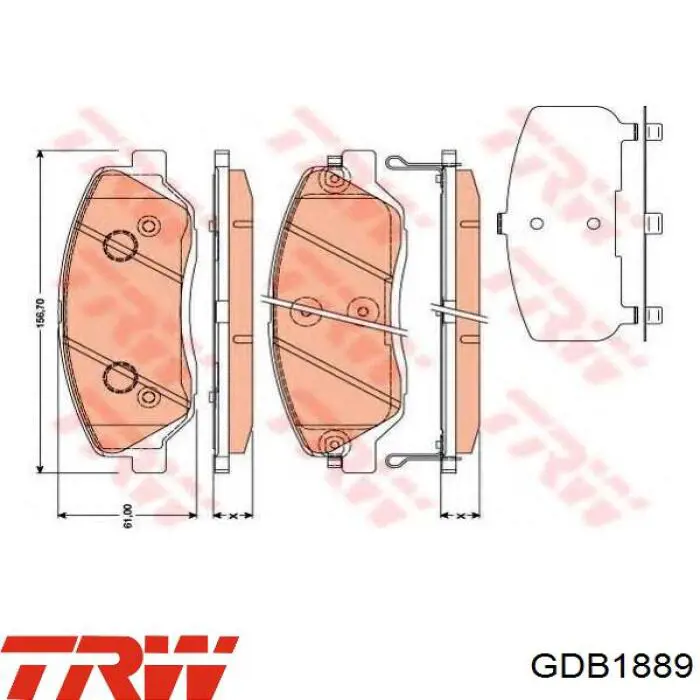 Pastillas de freno GDB1889 TRW