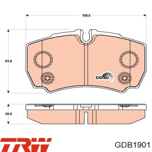 GDB1901 TRW pastillas de freno traseras