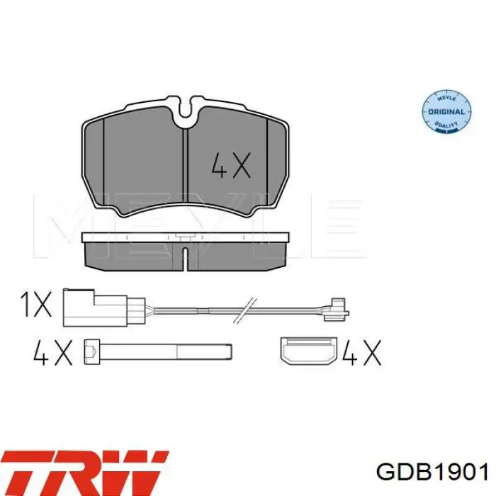 Comprar GDB1901 TRW Pastillas de freno traseras