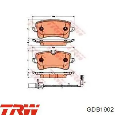 Pastillas traseras TRW GDB1902