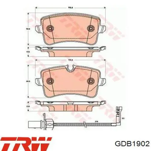 Comprar GDB1902 TRW Pastillas de freno traseras