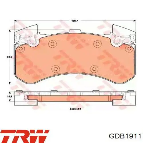 Pastillas de freno GDB1911 TRW