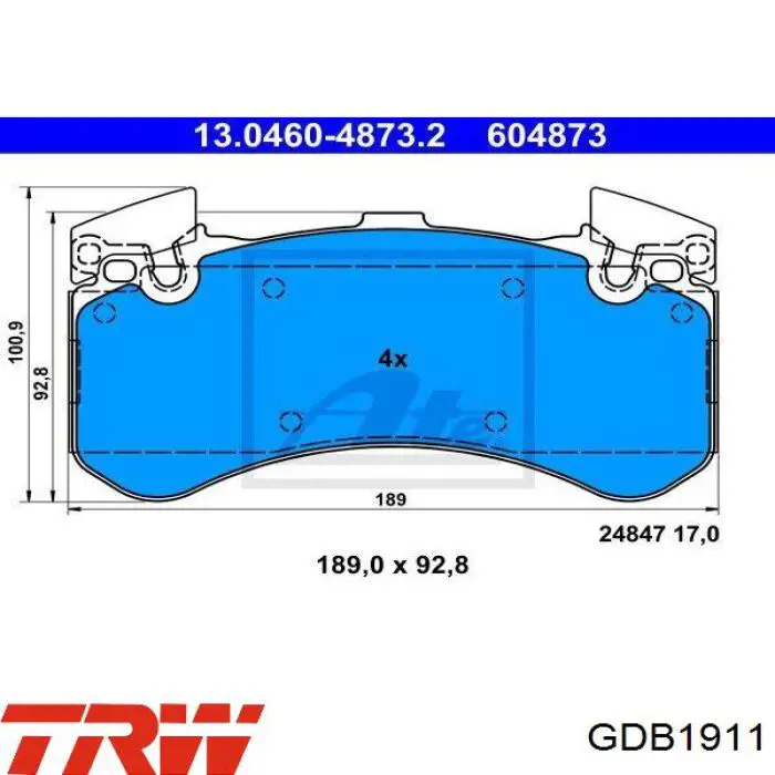 GDB1911 TRW pastillas de freno delanteras